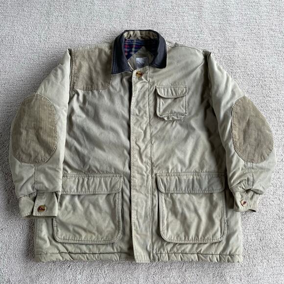 Vintage John Weitz Blanket Lined Hunting Outdoor Chores Beige Mens Jacket Sz XL